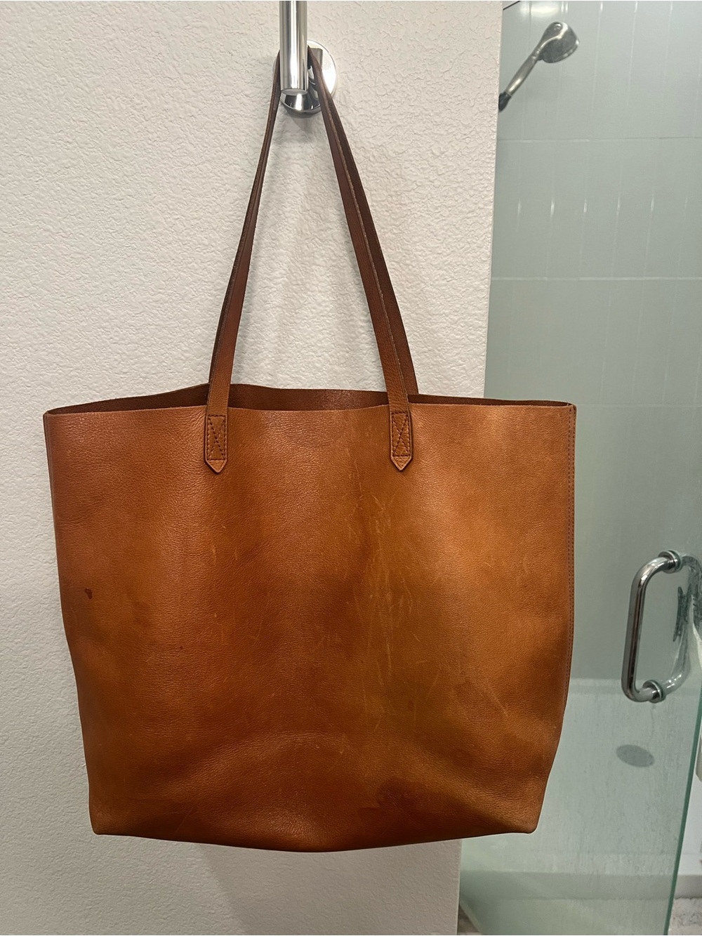 Madewell Leather Tote in Cognac Brown
